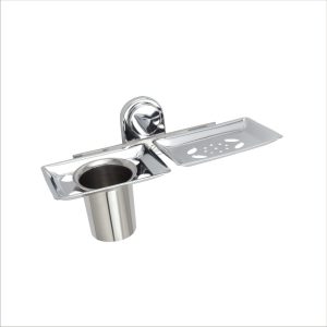 SS Soap Dish with Glass Holder
